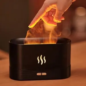 Colorful Flame Air Aroma Diffuser Humidifier, Upgraded 7 Flame Colors Noiseless Essential Oil Diffuser for Home,Office,Yoga with Auto-Off Protection 180mL`
