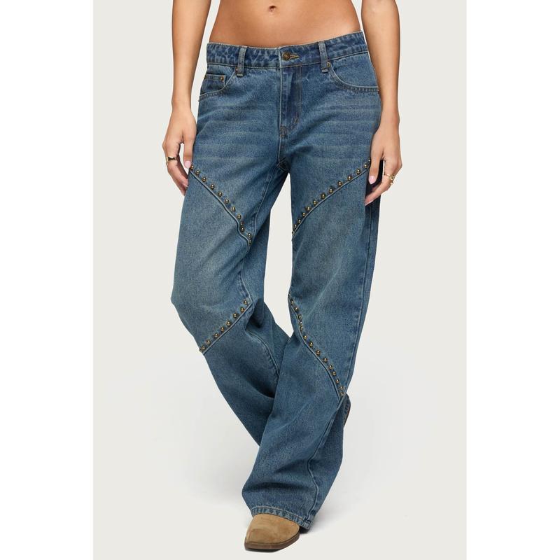 Charla Stud Low Rise Baggy Jeans