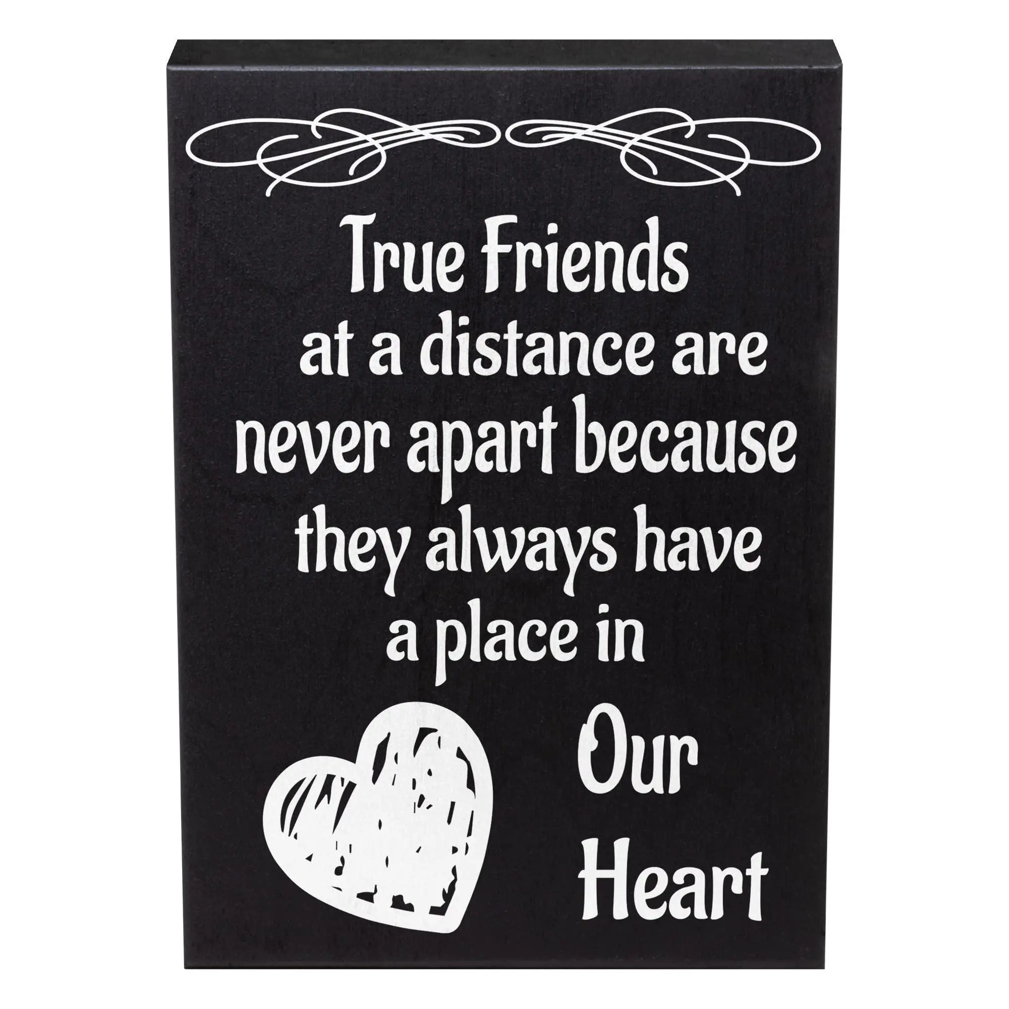 JennyGems True Friends Are Never Apart Sign - Heartfelt Friendship Gift for Long Distance Friends, Going Away Present, Wall Decor or Shelf Display