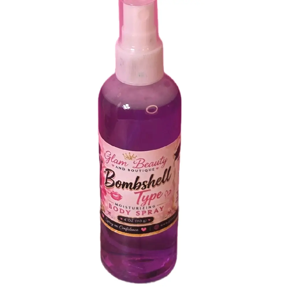 Bombshell Type Body & Hair Spray, Handmade Moisturizing Floral Fragrance Mist, Alcohol-Free Formula, 4 oz Bottle, 4Oz, Subtle/Full, Single Item, Paraben Free, Quick Pick-Me-Up, Silicone Free