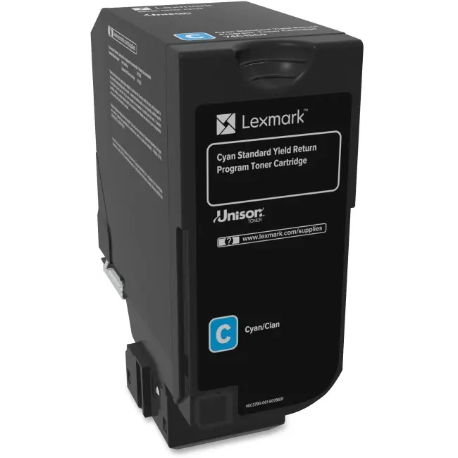 Lexmark LEX74C1SC0 Cyan Standard Yield Return Toner Cartridge, Compatible with CS72 Printer, 2.95" h x 6.3" w x 7.48" d