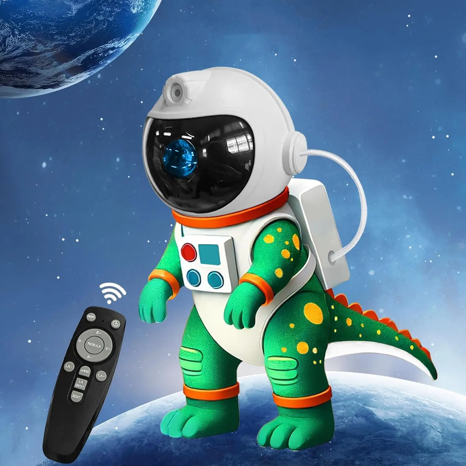 Dinosaur Astronaut Galaxy Projector Night Light, 8 Modes Starry Nebula Sky Lamp, Bedroom Decor for Kids, Ideal Gift