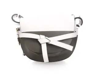 Pre-owned Loewe color blocked gate saddle diagonal cross bag th36037048