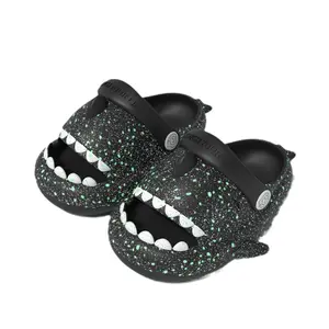 Shark Slides Original Luminous Squishy Cloud Slides Anti-Slip House Shark Slippers Beach Bath Shoes Slide Sandals