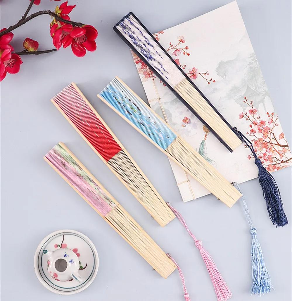 1 Count Chinese Style Folding Fan Elegant Cultural Decorative Handheld Fan For Wedding Party Home Decoration Ideal Gift Choice Viral TikTok Aesthetic Room Decor Must Haves