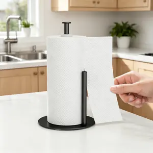Paper Towel Holder, Countertop Stainless Steel Paper Towel Stand with 4 Silicone Anti-Slip Pads-Freestanding, Rust-Resistant, Stable & Durable for Kitchen, Bathroom