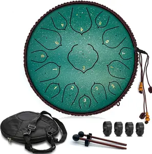 Steel Tongue Drum 15 Notes 14 Inch D-Key Panda Balmy Drum Percussion Instrument