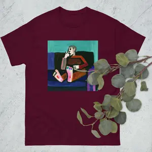 Boy on Couch Picking his Nose Men's classic tee