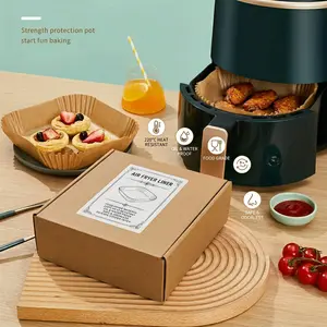 Stop Scrubbing Your Air Fryer! 100Pcs Disposable Non-Stick Paper Liners(6.7IN)