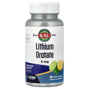 KAL Lithium Orotate, Lemon Lime , 5 mg, 90 Micro Tablets