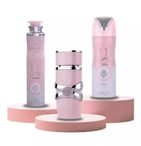 Lattafa Yara Bundle – Eau De Parfum 100ml + Perfumed Body Spray 200ml + Air Freshener 300ml | Long-Lasting Floral Vanilla Scent for Women | Complete Fragrance Set