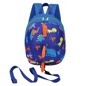 BY-011      Dinosaur Toddler Mini Backpack with Leash, Children Kids Baby Harness Bookbag (Deep Blue)