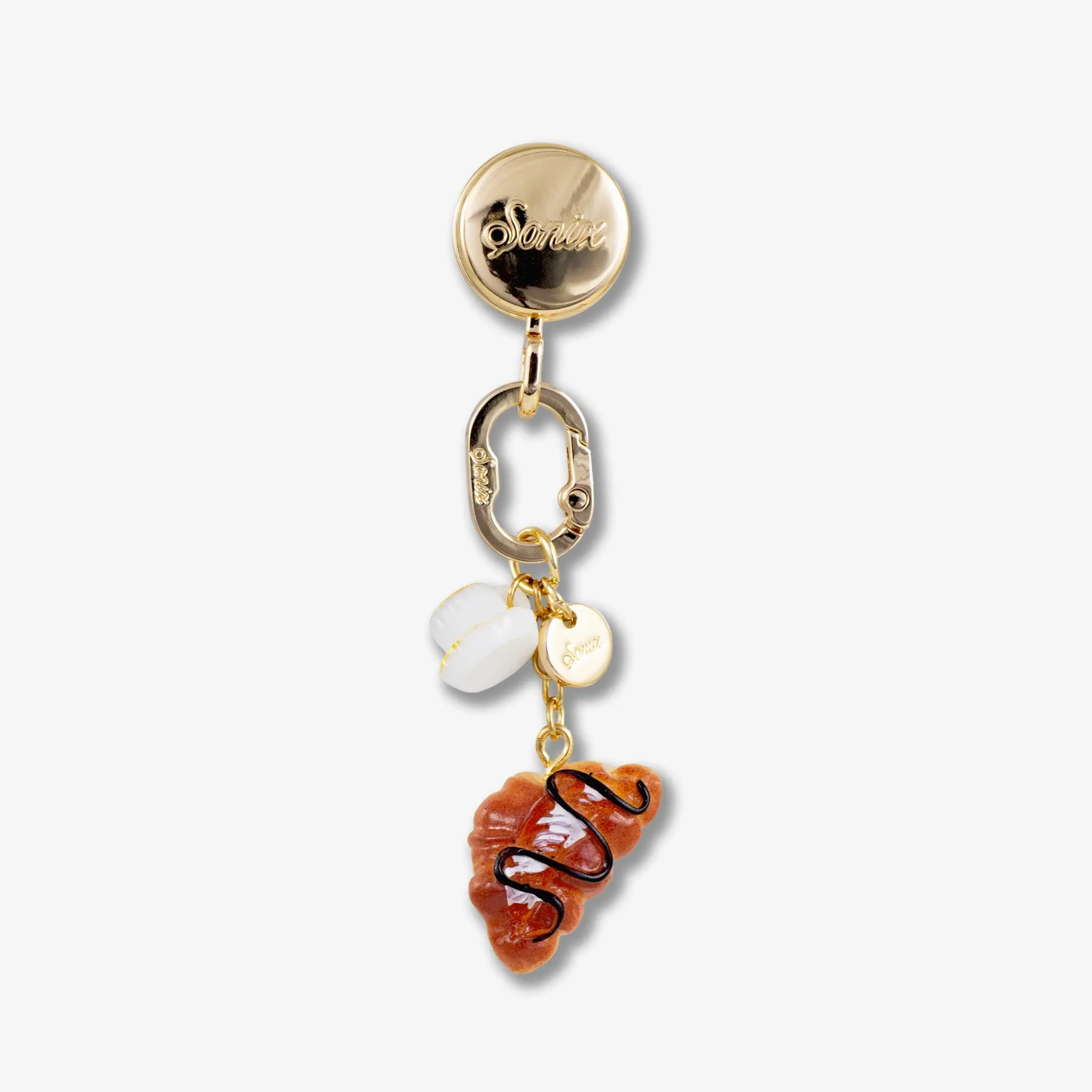 Adhesive Phone Hooks with Charms - Croissant