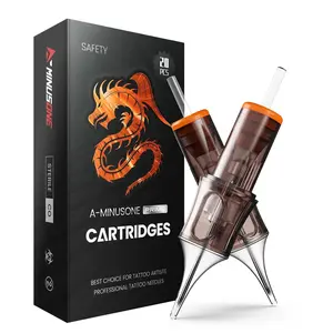 20 Pcs 1207RL Standard Disposable Tattoo Needle Cartridges - 20 Pack of Round Liner Needles with Membrane Safety Cartridges for Tattoo Artists