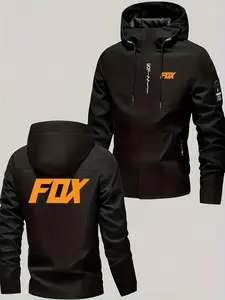 Fox Unisex All-Weather Jacket, Full Zip Hooded Ski Snowboard Coat, Pockets, Winter Clothing, Casual Slim Fit