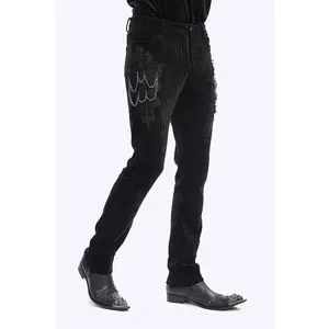 Cadaverous Black Velvet Vampire Pants