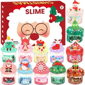 Advent Calendar 2025, 24 Days of Christmas Countdown Calendar, Different Butter Slime Jelly Slime Fluffy DIY Kit for Girls and Boys, 4-10 Year Old Kids Stocking Stuffers