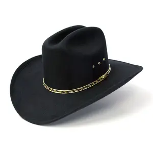 Black Felt Finish Western Cattleman Hat