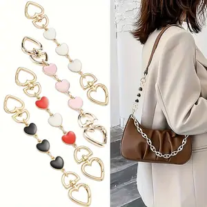 1pc handbag shoulder strap extension chain, heart-shaped shoulder strap extension chain for replacing or extending shoulder bag straps, fashionable extended shoulder strap accessory for wallet making