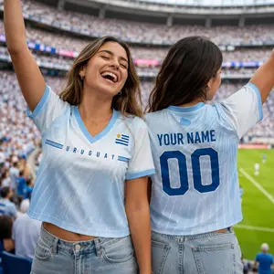 Uruguay Soccer Jersey  Uruguayan Flag Shirt,Soccer Croptop Jersey, Personalized Football Fan Shirt, 2026 Soccer Festival Tee
