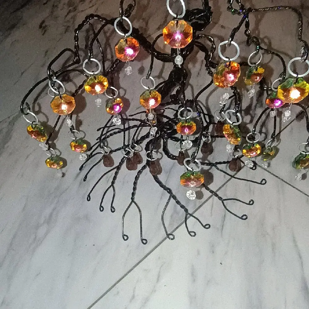 Handmade Steel Wire Tree Decor, Desktop Ornament for Home Office Display