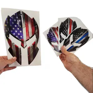 Spartan Helmet Molon Labe Decal Distressed Tattered American Flag Gladiator Vinyl Decal Sticker Stylish Car Merch Car Decoration