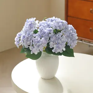 5pcs/1set Silk Hydrangea Bouquet, Realistic Multi-Petal, Fade-Resistant Stems, Elegant Living Room Decor, Farmhouse Vase Filler (no Vase Included), Artificial Flowers