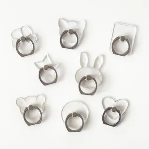 Clear Phone Ring Grip Stand Holder, 360 Rotating Finger Ring, Cellphone Accessories