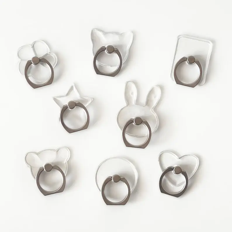 Clear Phone Ring Grip Stand Holder, 360 Rotating Finger Ring, Cellphone Accessories
