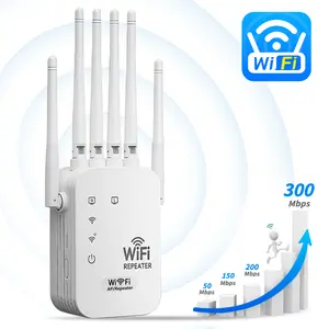 2.4GHz WiFi Extender,300Mbps High Speed Signal Booster, 6-Antenna Strong Penetration WiFi Repeater, Whole House Coverage,Support Multiple Devices, Dual Modes AP Router Mode for Home Gaming Office Video Call