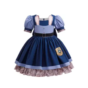 Cute Navy Uniform Dress Girls, Rabbit Ears And Black Waist Belt with Back Bow Design, Hidden Zipper Easy Dressing, Multi-Layer Fluffy Skirt Comfortable Movement, Birthday Parties, Christmas, Carnival, Easter, And More!
