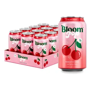 (A)Bloom Pop Prebiotic Soda – Shirley Temple Flavor, Prebiotic Soda for Gut Health Support, Low Calorie Soda, No Caffeine, Healthy Soft Drink Alternative, 12oz Cans (12 Pack)
