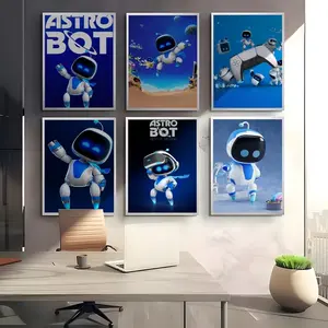 Game A-Astro B-Bot Kawaii Poster HD Waterproof Art Poster for Home, Bar & Café Decor | Fade-Resistant, Non-Sticky, Vibrant DIY Wall Print Perfect Decorative Poster for Office & Living Room