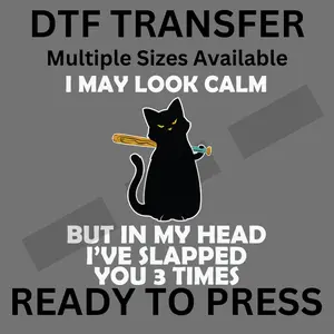 Funny Cat - Humorous DTF Iron-On Transfer for Custom Apparel