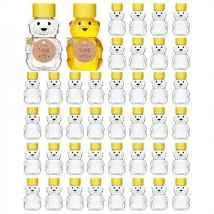 1/10/20 Piece Set 2 Oz Plastic Honey Bear Bottles, Transparent Empty Honey Jars with Screw Caps, Mini Honey Containers for Weddings