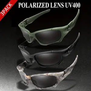 3 Pairs Men Women Tactic Green Yellow Style Outdoor Fashion Glasses Fashion Running Hiking Climbing Glasses Male Female Camouflage Eyewear Festival Gift