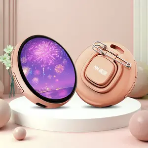 BT Connection Peripheral Badges 1.85-In IPS Dynamic Smart Display Screen Tag Pins Type-C Charging Magnetic Adsorption Animation Badge for Handbag Backpack Decorations