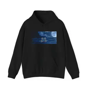 Anime-Inspired 4-Engine Biplane Heavy Blend Hoodie, Perfect for Airplane Enthusiasts, Cozy Gift for Pilots, Unique Aviation Apparel