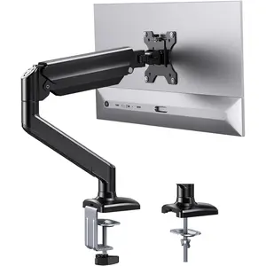 Single  Arm for 13-36 inch Screens, Adjustable Gas Spring  Mount Holds up to 22 lbs,   Stand with VESA Mount, C-Clamp & Grommet Base, Max VESA 100x100mm