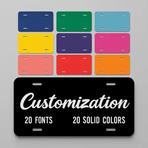 Custom License Plate Personalized, Personalized License Plate for Front of Car with Image Text, Customizes Designs, Auto Car Tags, Vanity Plate (6 x 12 Inch), Black