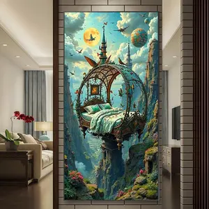 Dream Catcher Pattern DIY Diamond Arts Colorful Painting Kit without Frame, DIY 5D Diamond Arts Colorful Painting Kit, Wall Art Decor for Home Living Room Bedroom