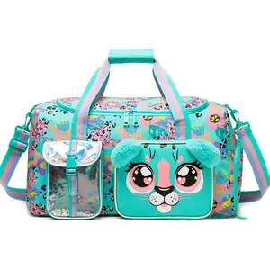KF5-PCB013 Kids Duffle Bag Girls Travel Bag for Kids Overnight Bag for Girls Dance Bag for Girls Weekender Bag Gym Bag with Shoe Compartment