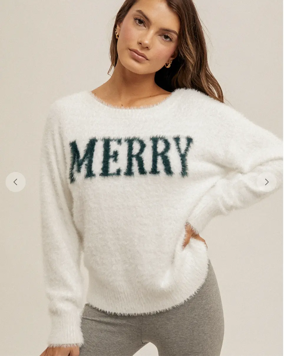 Merry Eyelash Sweater Pullover Tops Women Comfort Long Sleeve