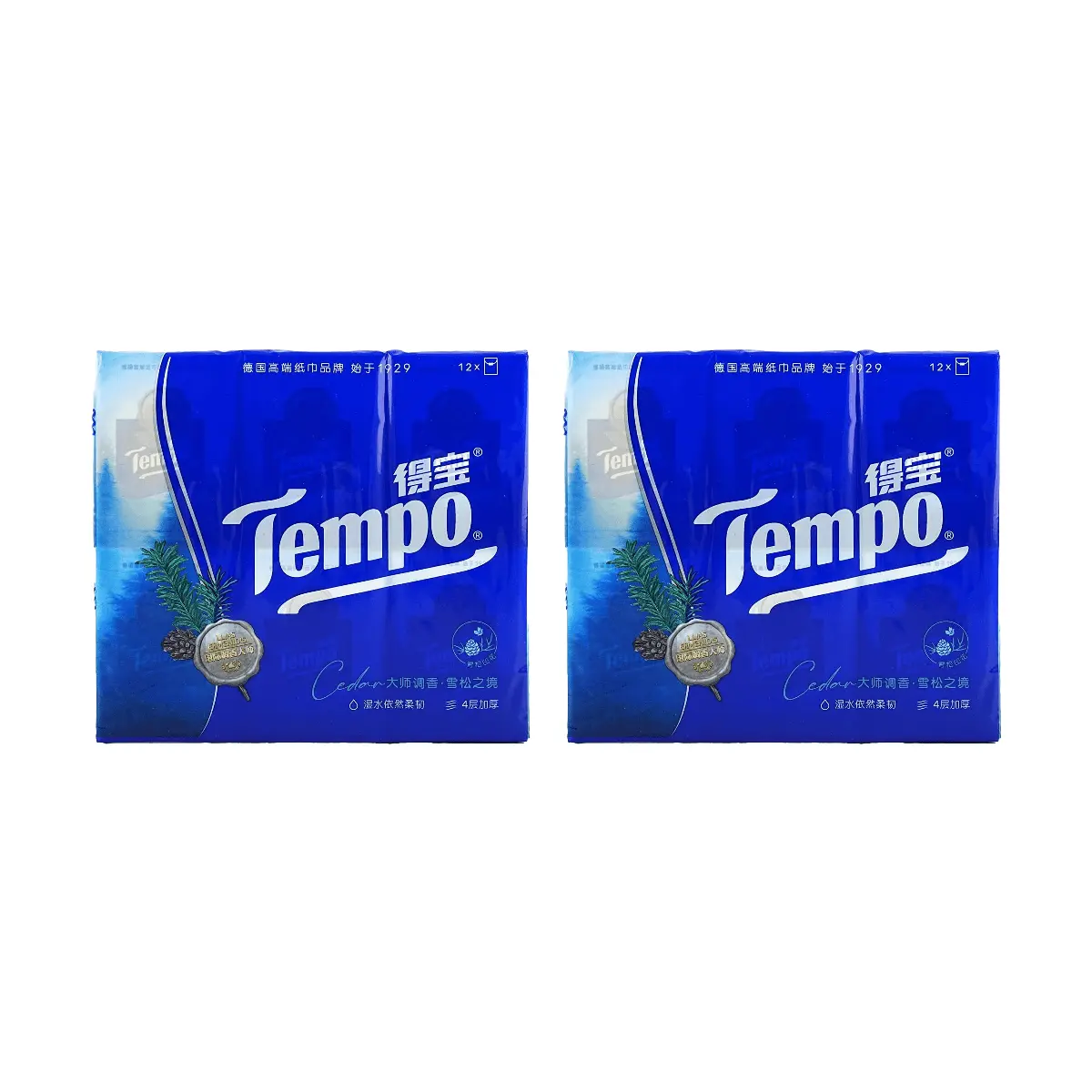 Tempo Pocket Tissues Cedarwood Scented Mini Travel Size Facial Tissues 24 Packs Total Soft and Durable Portable Paper Tissues