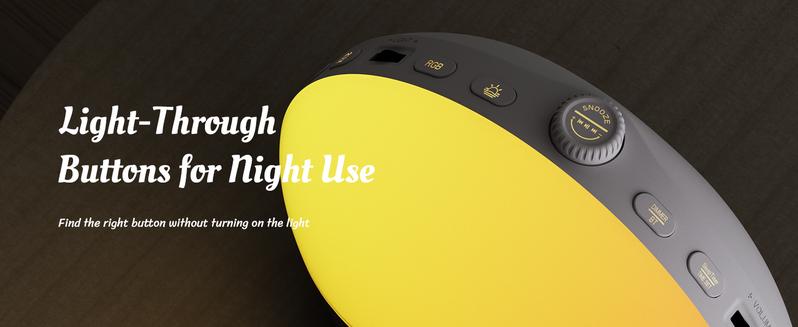 ecozy Sunrise Alarm Clock, White Noise Machine for Sleep, Upgraded Backlit Buttons, Bluetooth Speaker, Dimmable Night Light for Heavy Sleeper, Adults, Kids