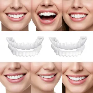 [3 PACK] Instant SnapOn Veneers Teeth Whitening Smile2026Cover Ceramic Temporary Comfortable Fit ReusableMoldable Confident Shine New Year 2026 Party Essentialfor Men Women Photo Ready Upper Teeth Accessory