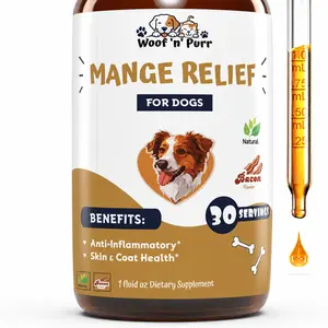 Woof 'n' Purr Mange Relief for Dogs – Dog Skin & Coat Support, Anti-Inflammatory Formula, Itch & Irritation Relief, 30 Servings