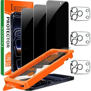 [Auto-Dust Removal] 3 Pack Privacy Screen Protector For iPhone 17 Pro [6.3 INCH] Anti Spy Private Accessories, Case Friendly Film, Tempered Glass 3 Camera Lens Protector
