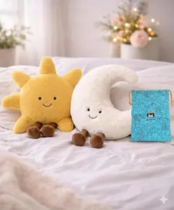 Jellycat Amuseables Sun & Moon Plush Set with Gift Bag – Soft Cute Celestial Stuffed Toys, Nursery Decor & Baby Gift
