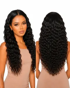 13x4 Deep Wave Lace Front Wigs Human Hair Hd Transparent Lace Frontal Wigs Human Hair Pre Plucked Deep Curly Wig for Women